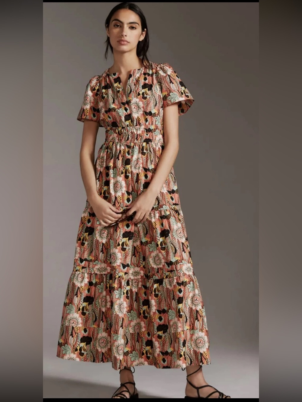 Anthropologie Somerset Maxi Dress in Botanical Garden Large